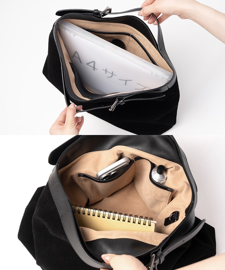 トートバッグ スエード Suviel noir スヴィエルノワール｜MAISON HAYNI