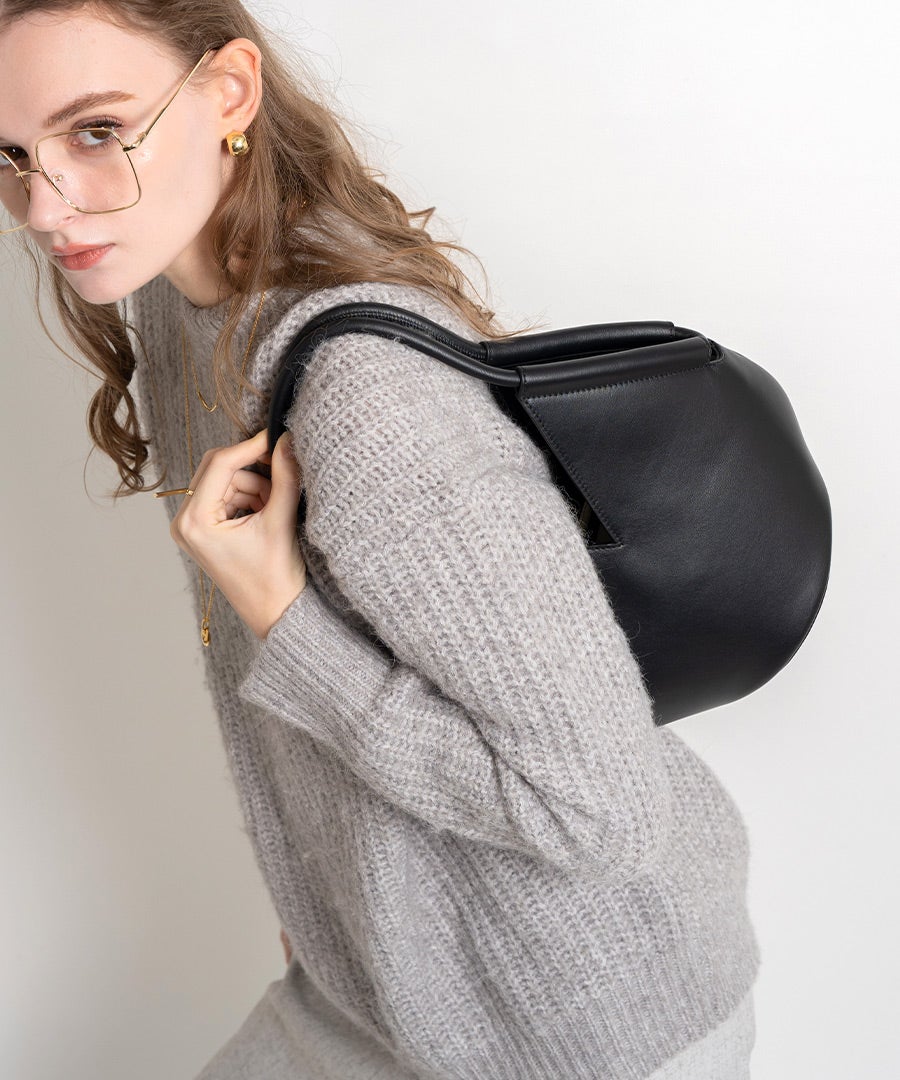 チューリップ型 ハンドバッグ 本革 makoさん×HAYNIコラボ Lahle ラーレ