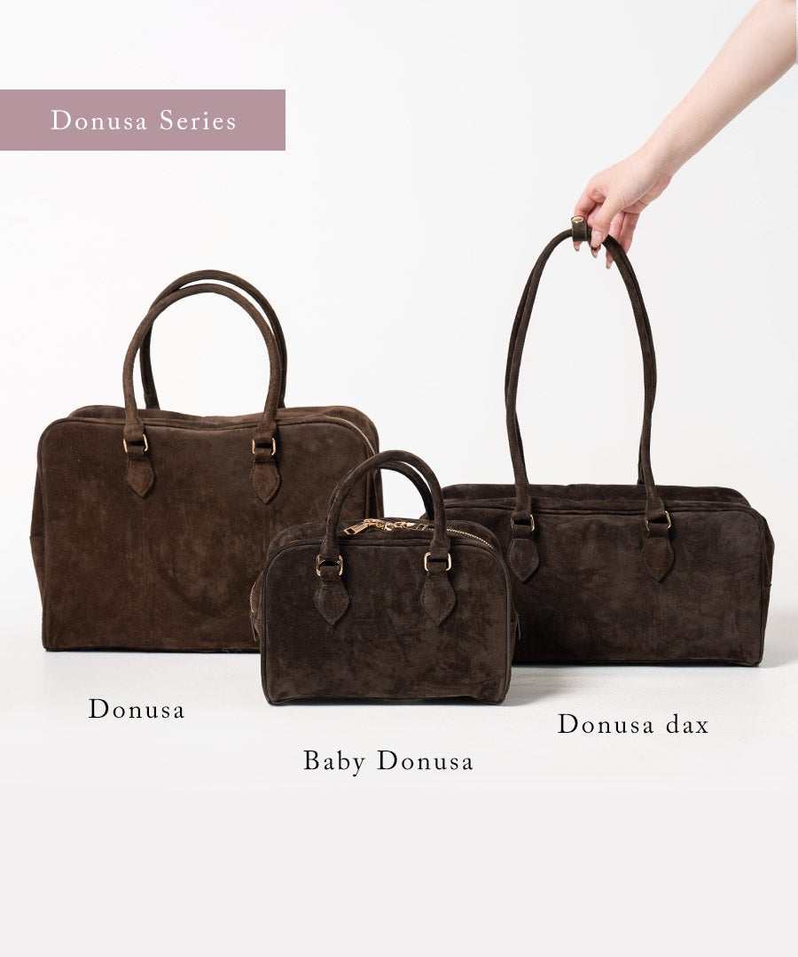 ロングハンドル ボストンバッグ スエード Donusa dax ドヌサダックス